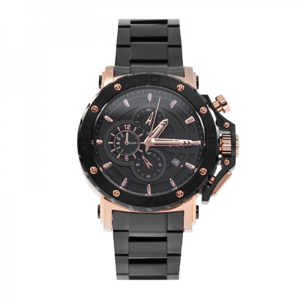 Alexandre Christie AC 9205 Rosegold Black Steel Boy Size BCBBRBA